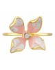 Bague ajustable Edenia Cardamine des Près Rose Laiton doré Collection Fleurs