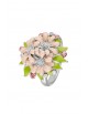 Bague ajustable Edenia Bouquet de Marguerites Rose Vert Laiton Collection Fleurs