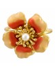Bague ajustable Edenia Douce Pensée Rose Laiton doré Collection Fleurs