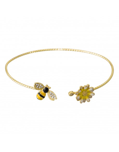 Bracelet Edenia L'envol de la Reine Jaune Laiton doré Collection Abeilles