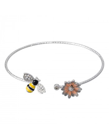 Bracelet Edenia L'envol de la Reine Rose Jaune Laiton Collection Abeilles