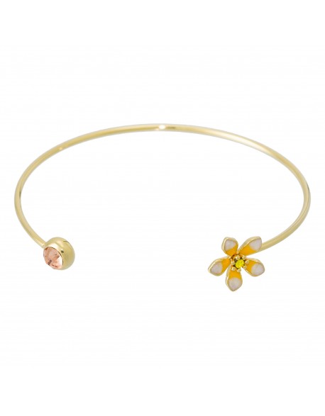 Bracelet Edenia Violette d'Amour Jaune Laiton doré Collection Fleurs